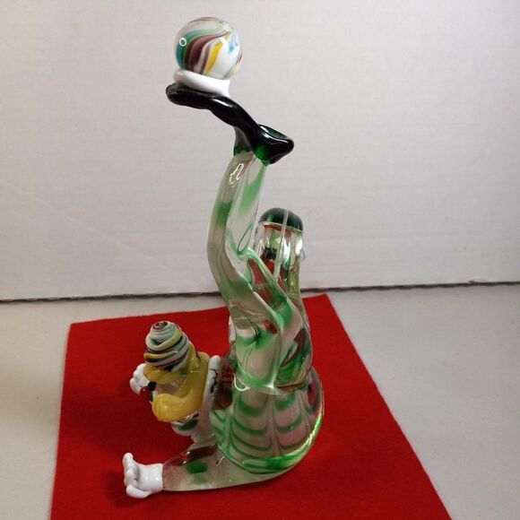 Murano Clown Art Glass Vintage Large Acrobatic Juggling Figurine Sommerso Techn - Picture 12 of 13
